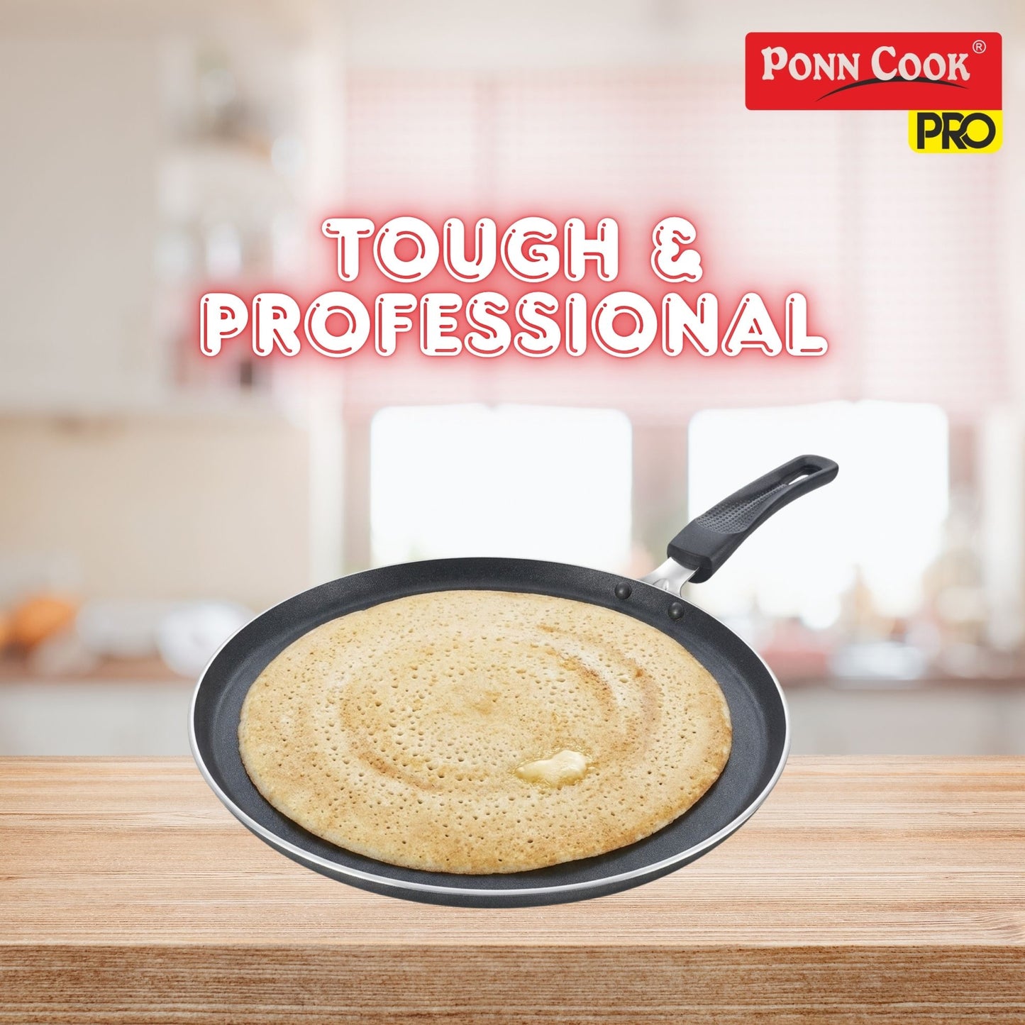 Ponn Cook Pro Aluminium Non-Stick Non-Induction Base Omni Dosa Tawa