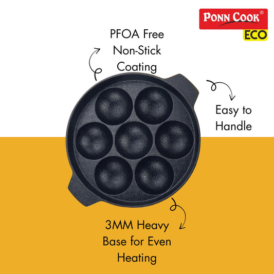 Ponn Cook Eco Aluminium Non-Stick Non-Induction Base Paniyarakal