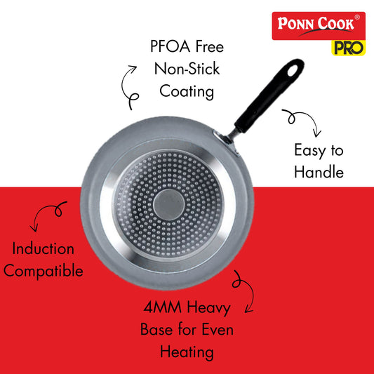 Ponn Cook Pro Plus Aluminium Non-Stick Induction Base Omni Dosa Tawa