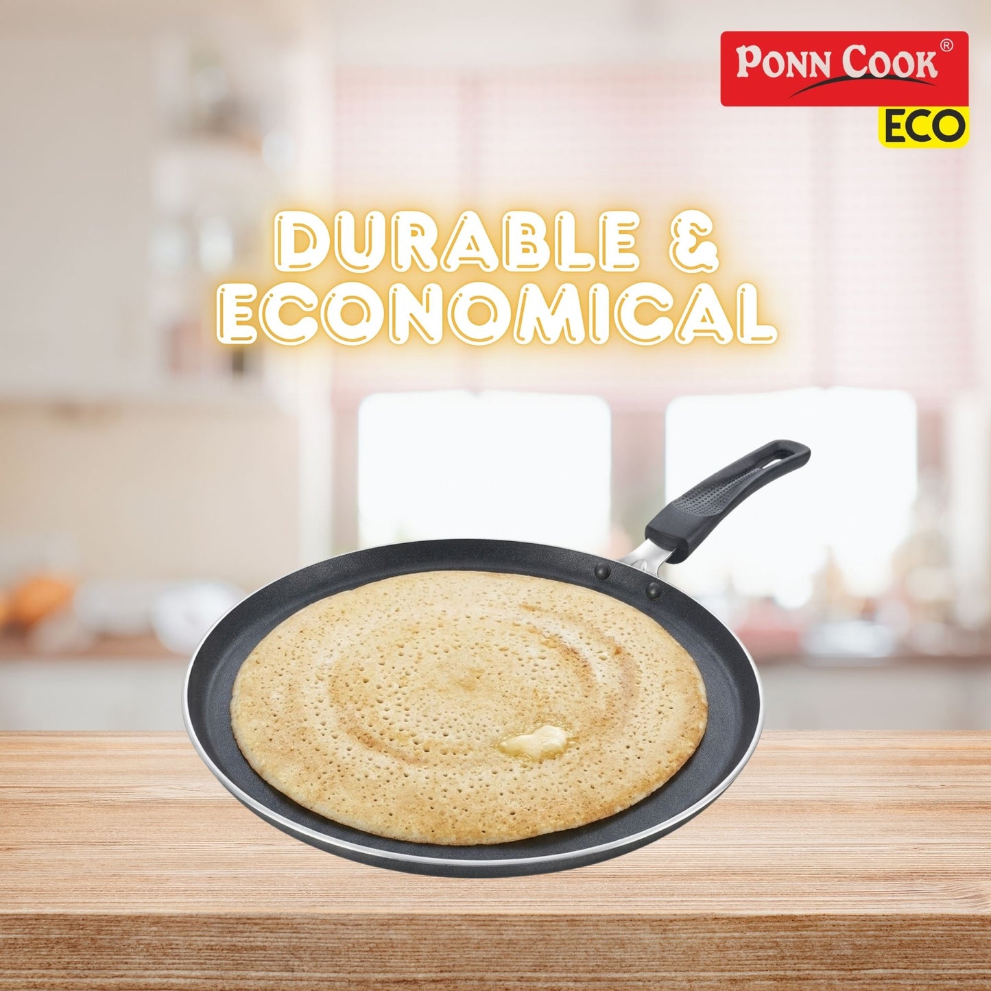 Ponn Cook Eco Plus Aluminium Non-Stick Induction Base Omni Dosa Tawa