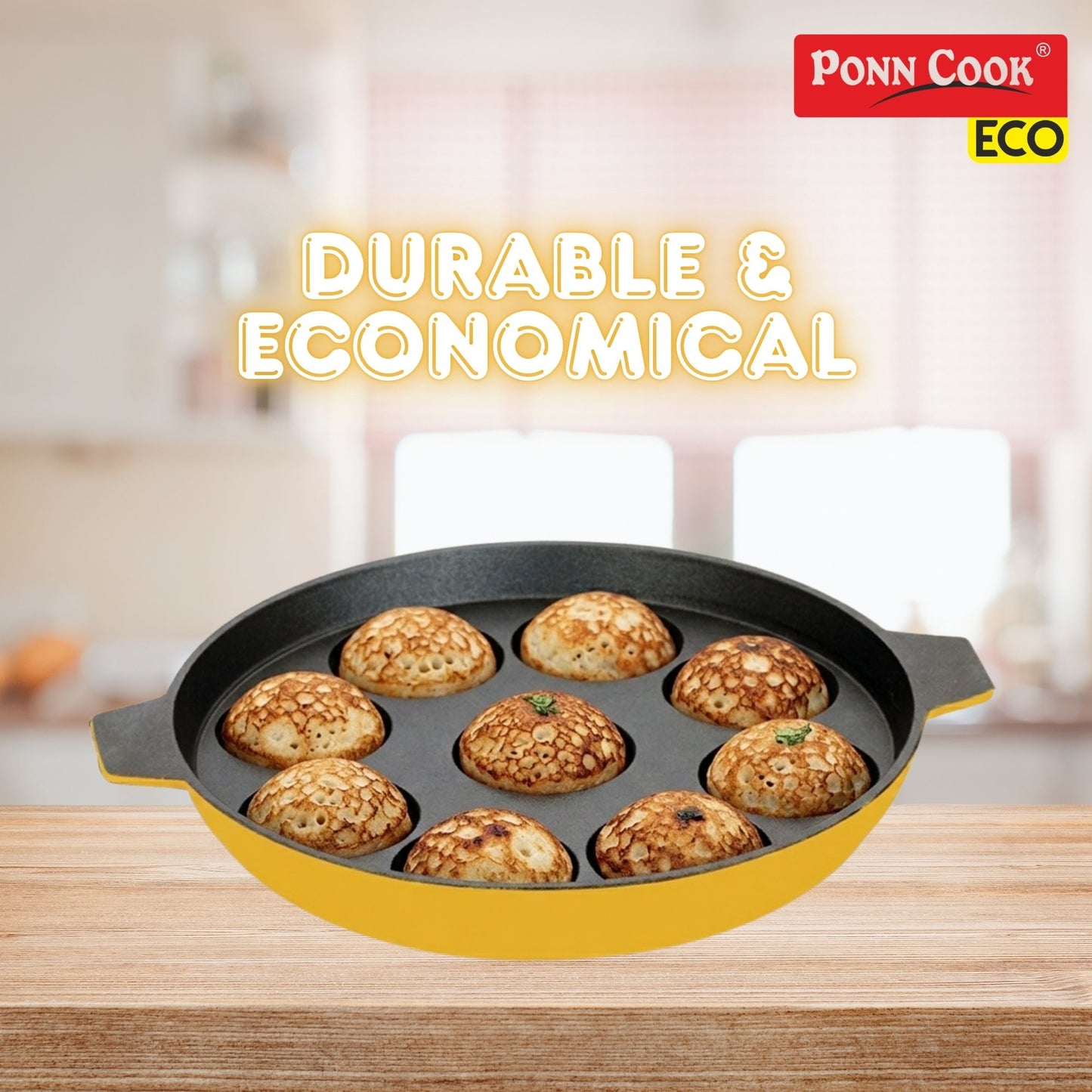 Ponn Cook Eco Aluminium Non-Stick Non-Induction Base Paniyarakal