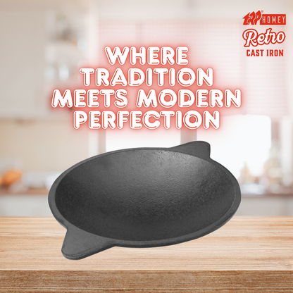 TRP Homey Retro Pre-Seasoned Cast Iron Appam Pan