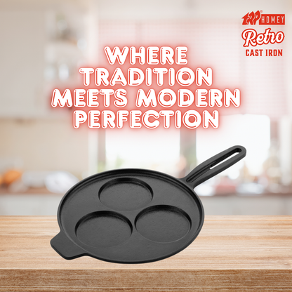 TRP Homey Retro Pre-Seasoned Cast Iron Uttapam Pan