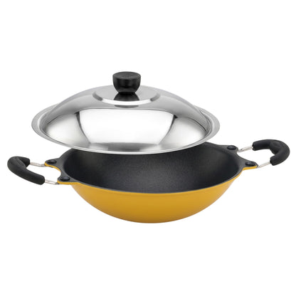 Ponn Cook Eco Aluminium Non-Stick Non-Induction Base Deep Appam Pan, 230MM