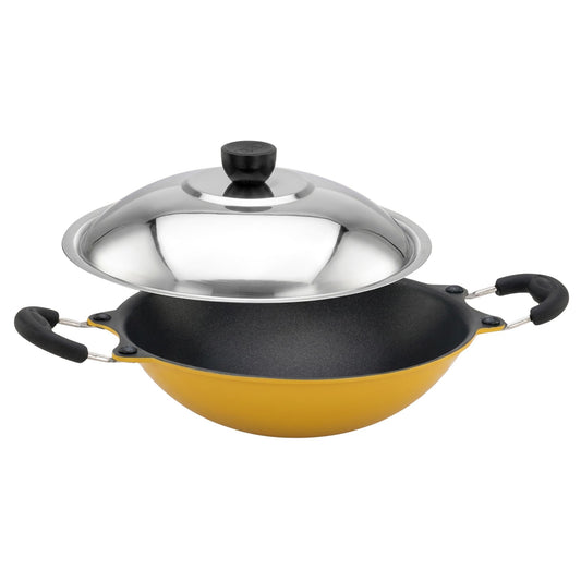 Ponn Cook Eco Aluminium Non-Stick Non-Induction Base Deep Appam Pan, 230MM