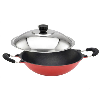 Ponn Cook Pro Aluminium Non-Stick Non-Induction Base Deep Appam Pan, 230MM