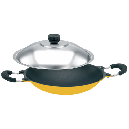 Ponn Cook Eco Aluminium Non-Stick Non-Induction Base Sleek Appam Pan, 230MM