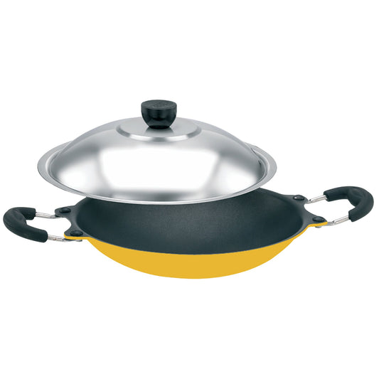 Ponn Cook Eco Aluminium Non-Stick Non-Induction Base Sleek Appam Pan, 230MM