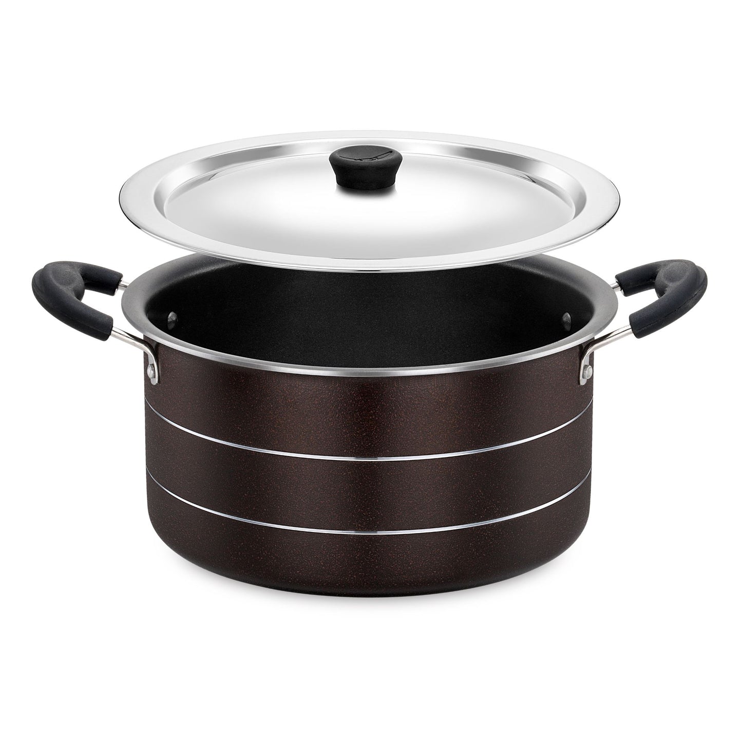 Ponn Cook Pro Aluminium Non-Stick Non-Induction Base Biryani Pot