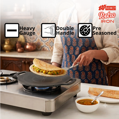 TRP Homey Retro Iron Dhadavalakal Round Dosa Tawa Curved